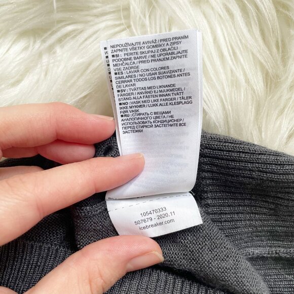 Icebreaker Black Gray Cool-Lite Wool Blend Utility Explore Hoodie Sweater - Picture 8 of 8